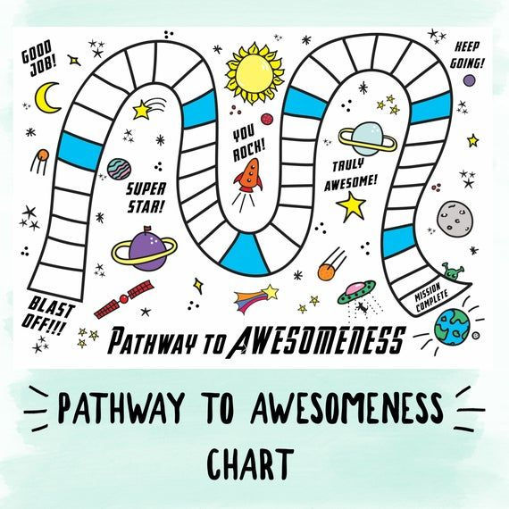 Printable pathway To Awesomeness Chart Outer Space Etsy Good 