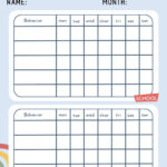 Printable Preschool Behavior Chart Template PDF Included Number