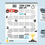 Printable Racing Car Reward Chart Cars Kids Behavior Chart Instant