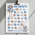 Printable Robot Reward Chart Robot Behavior Chart For Kids Etsy