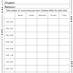 Printable Student Behavior Sheet