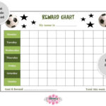 Reward Chart Football soccer Printable children kids Reward Chart