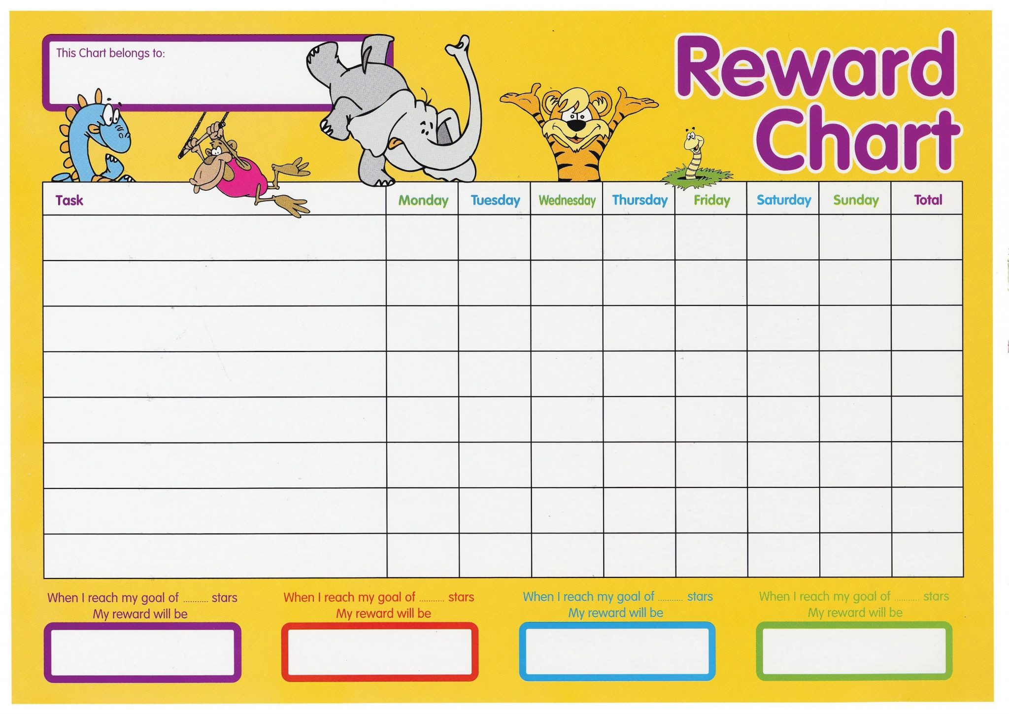 Simple Printable Reward Charts 101 Activity