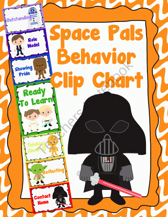 Space Pals Behavior Clip Chart Behavior Management Star Wars 