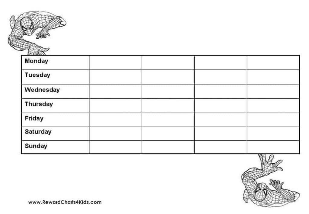 Spider Man Behavior Chart Printable PrintableBehaviorChart