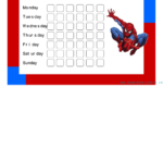 Spiderman Weekly Behavior Chart Printable Pdf Download