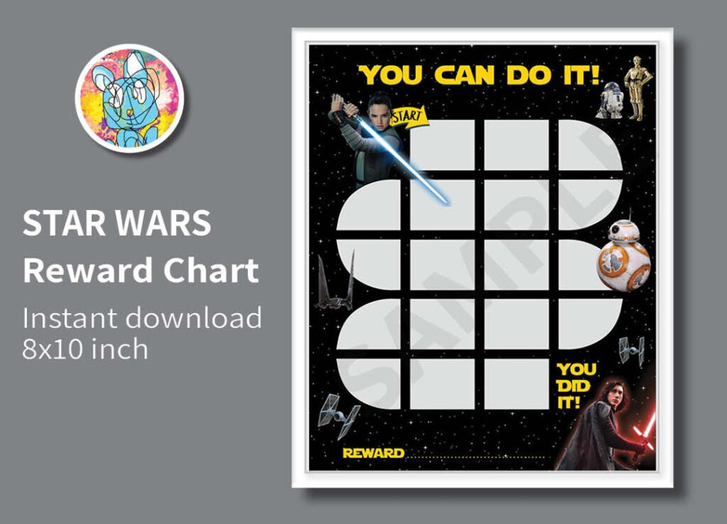 STAR WARS Reward Chart Printable Behavior Chart Star Wars Etsy