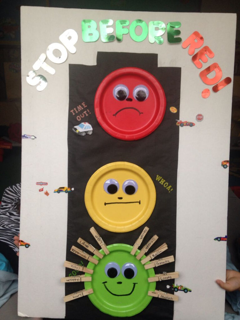 Stop Light For Behavior With Clothes Pins Stop Before Red Time Out 