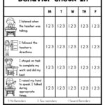 The Behavior Check In Worksheet For Students To Practice Their Numbers