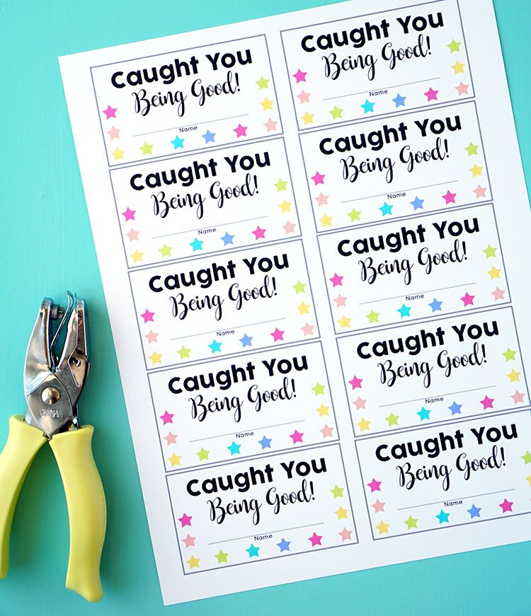 These Printable Caught You Being Good Punch Cards Are A Great Way To 