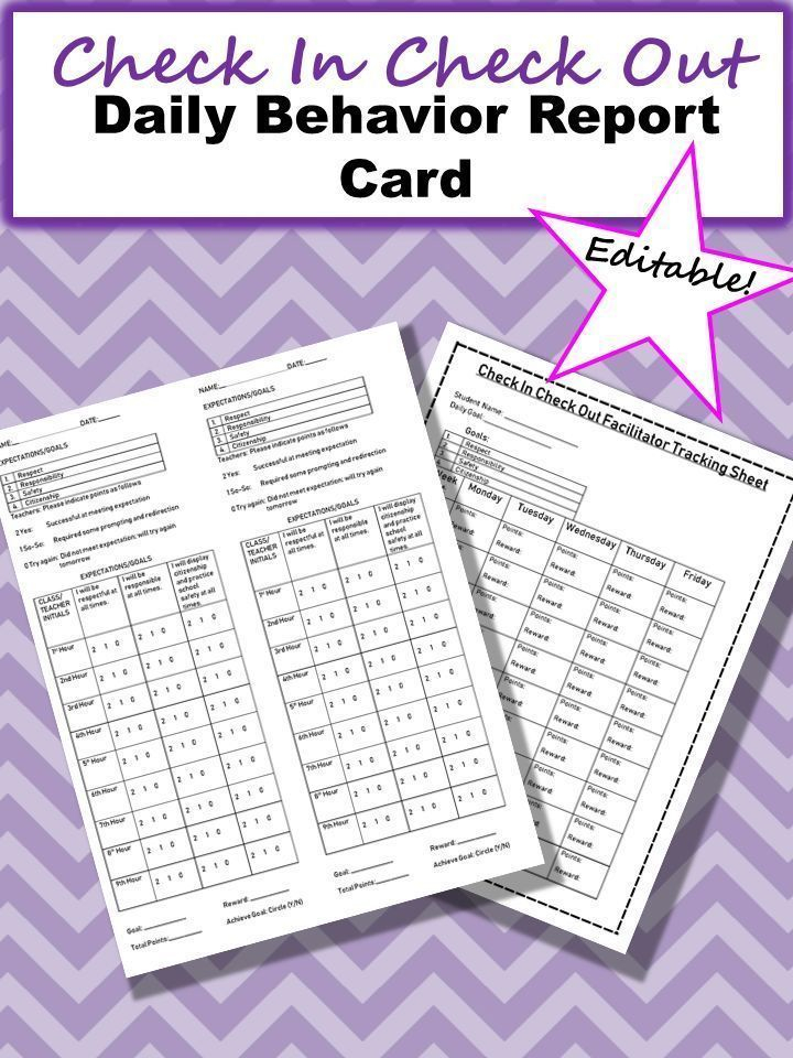 This Is An Editable CICO Daily Behavior Sheet For Tier II Students 