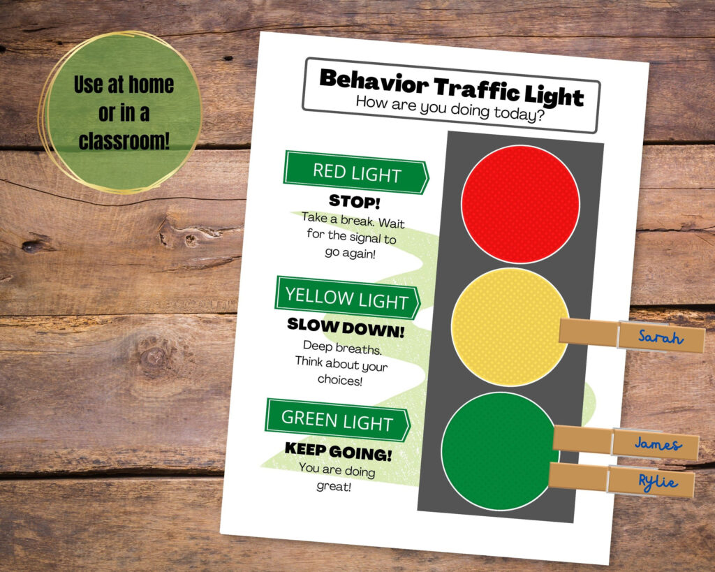 Traffic Light Behavior Chart Printable