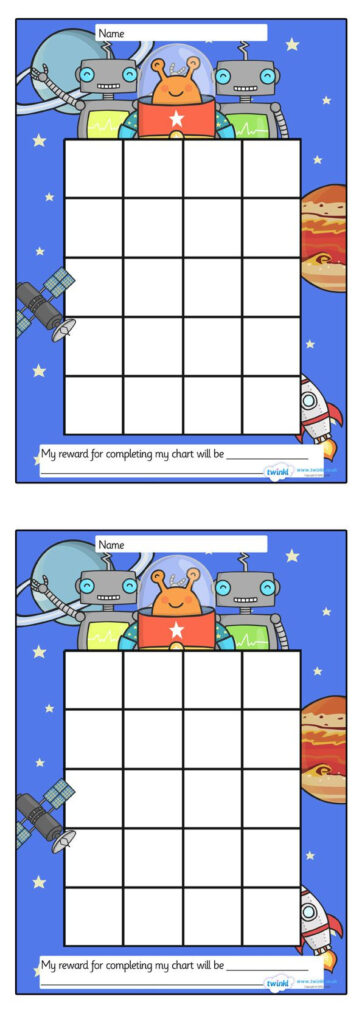 Twinkl Resources Space Sticker Stamp Reward Chart Classroom 