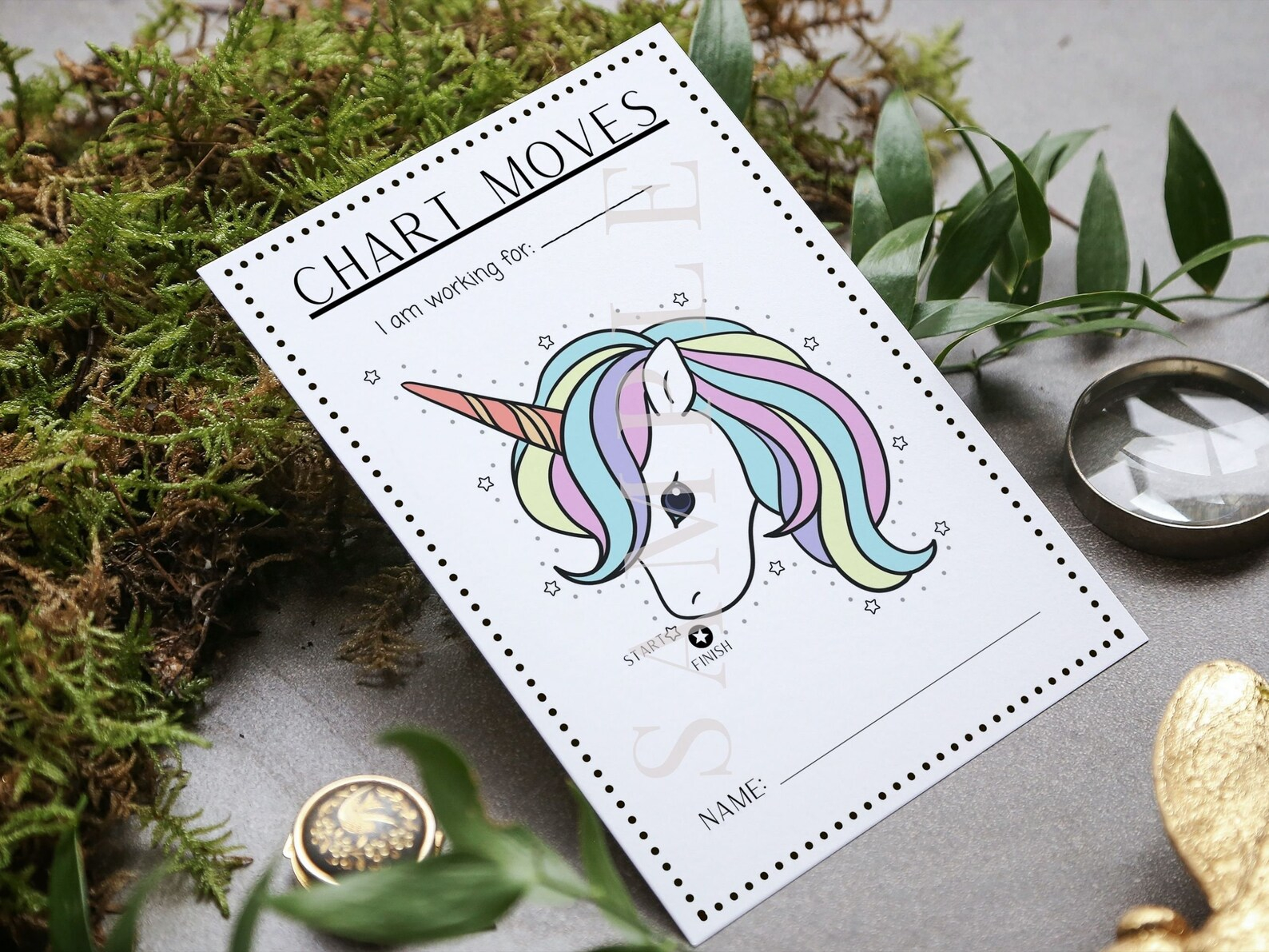 Unicorn Chart Moves Behavior Tracker Digital Download ABA Tool Therapy 