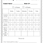 Weekly Behavior Chart Free Printable Printable Calendars AT A GLANCE