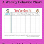 You ve Got It Weekly Behavior Chart Fillable ACN Latitudes Weekly